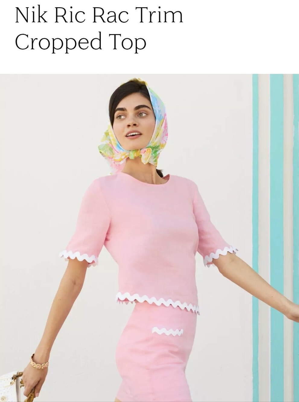 Lilly Pulitzer Nik Ric Rac Linen Top In Conch Shell Pink